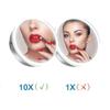 MUOBSBJRX 8 Inch Magnifying Wall Mount Makeup Mirror with Led Lights Double Sided Vanity Mirror with 10X Magnification Matte Black Makeup and Shaving view 3