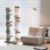 MEWWO Invisible Floating Bookshelf, Deco Black Floating Bookshelves, Metal Spine Book Tower for Living Room, Bedroom, Office, Cafe (Black,6 Layers) view 1