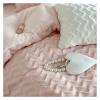 YIZUFU Velvet White Faux Rabbit Fur Fluffy Bedding Set Winter Warm Soft Duvet Cover Flat Bed Sheet Pillowcases Queen King 4Pcs,Bedding view 3