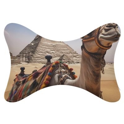 NONHAI 2 Pack Car Neck Pillow Pyramid Camel Car Headrest Pillow Memory Foam Car Pillow Breathable Removable Cover Universal Headrest Pillow for Travel Car Seat Driving & Home