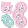 CC HOME Unicorn Birthday Paper Plates Napkins Cartoon Fancy Unicorn Disposable Tableware Set Party Supplies Unicorn Theme Dinnerware Serves 24 Guests for Audlts Kids Girls Baby Shower Birthday 88PCS view 1