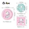 CC HOME Unicorn Birthday Paper Plates Napkins Cartoon Fancy Unicorn Disposable Tableware Set Party Supplies Unicorn Theme Dinnerware Serves 24 Guests for Audlts Kids Girls Baby Shower Birthday 88PCS view 2