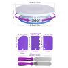 Cake Turntable Set,Aluminium Revolving Cake Turntable, Cake Decorating Supplies Kit with Cake Turntable, Decorating Table Decorating Piping Nozzle Silicone Bag DIY Baking Set view 2