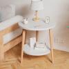 VIQUTRG Round Coffee Table, Double Layer, Center Table, Night Stand, Side Table, Shelving for Small Spaces, Living Room Tables (Color : A, Size : 40CM/15.7IN) view 1