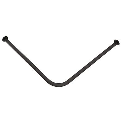 LXHELIVERY Fitting Room Curtain Rod, Changing Room Curtain U-Shaped Ring Shelf Corner Wall Mounted Changing Room, for Clothing Store, Wedding Dress Shop (Color : Black, Size : 100x100cm)