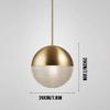 OJRGG Round Milk White Glass Lampshade Chandelier Single Head Nordic Brass E27 Pendant Light Study Room Ceiling Light Fixture for Kitchen Island Living Room Bedroom Bedside Dining Room Hallway(Gold) view 4