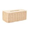 AIYAYOU Rattan Tissue Box Cover Rectangular Napkin for Case Woven Napkins Paper Organize Napkin Holder for Bathroom, White view 1
