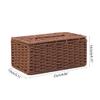 AIYAYOU Rattan Tissue Box Cover Rectangular Napkin for Case Woven Napkins Paper Organize Napkin Holder for Bathroom, White view 4