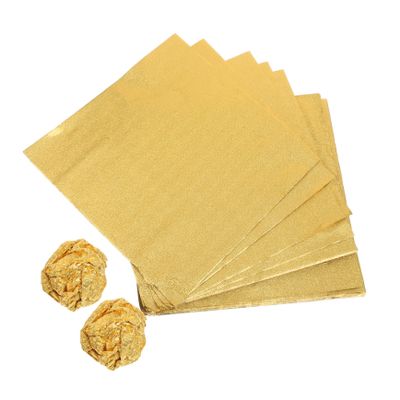 ABOOFAN Gold Foil Wrapping Paper 200pcs for Candy Chocolate Food Packaging Easy to Use for Parties