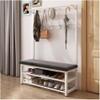 TUOYIBO Exquisite Clothes Rail Rack Shoe Bench Coat Stand Rack Hanger 4-in-1 Coat Rack Shoe Bench With 15 Hooks, Industrial Entryway Coat Rack Storage Shelf, Metal Accent Furniture With Metal Frame, view 1