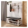 TUOYIBO Exquisite Clothes Rail Rack Shoe Bench Coat Stand Rack Hanger 4-in-1 Coat Rack Shoe Bench With 15 Hooks, Industrial Entryway Coat Rack Storage Shelf, Metal Accent Furniture With Metal Frame, view 2
