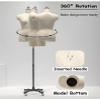 GeRRiT Female Mannequin Dress Forms for Sewing Clothes, Woman Tailor Dressmakers Dummy Plus Size Mannequin Torso Stand on Wheels Interesting, X-Large, White view 2