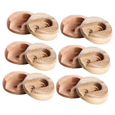 VILLFUL 6pairs Wooden Closet Rod Holders Heavy Duty Closet Pole Sockets for Wardrobe Bathroom Support Brackets Elegant Design for Clothes Hanging Storage