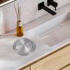 Built-in Trash Can Lid: Stainless Steel Balance Swing Flap Cover for Kitchen Countertop, Round Trash garbage Chute Grommet for Bathroom Vanity Restaurant, Replacement for Opening 7.5-9 Inch view 2