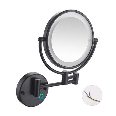 MUOBSBJRX Mirror 8 Inch with 7X Magnification LED Wall Mount Makeup Mirror Shaving in Bedroom Or Bathroom Hardwired Connection (Color : Silver White, Size : 7X)