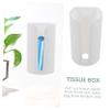 PRETYZOOM Wall-Mounted Trash Bag Dispenser and Tissue Holder Multipurpose Organizer for Bathroom Easy Pull Front Slot Punch Installation White view 2