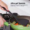 Spatulas Silicone Heat Resistant, Food Scraper Pancake Spatula Jar Spatula Baking Spatula Cooking Spatula for Home Bakery(Black) view 2