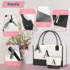 OATALY Monogrammed Canvas Tote Bag with Zipper Pockets - Ideal Gift for Mom, Teacher, Sister view 4