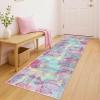 IOHOUZE Abstract Runner Rug 2x6 Ft Washable Runners for Hallways, Non Slip Kitchen Runner Printed Faux Wool Entryway Runner Indoor, Modern Abstract Floor Carpet for Hall Kitchen Bedroom, Pink Teal view 1