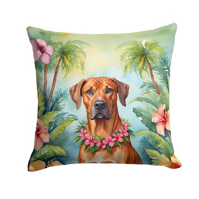 Caroline's Treasures Luau Party Decorative Throw Pillow, 14Hx14W, Rhodesian Ridgeback 6507