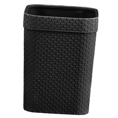 Cabilock Imitation Rattan Wastebasket Lidless Trash Can for Home Office Woven Design Capacity for Living Room Kitchen and Bedroom Use