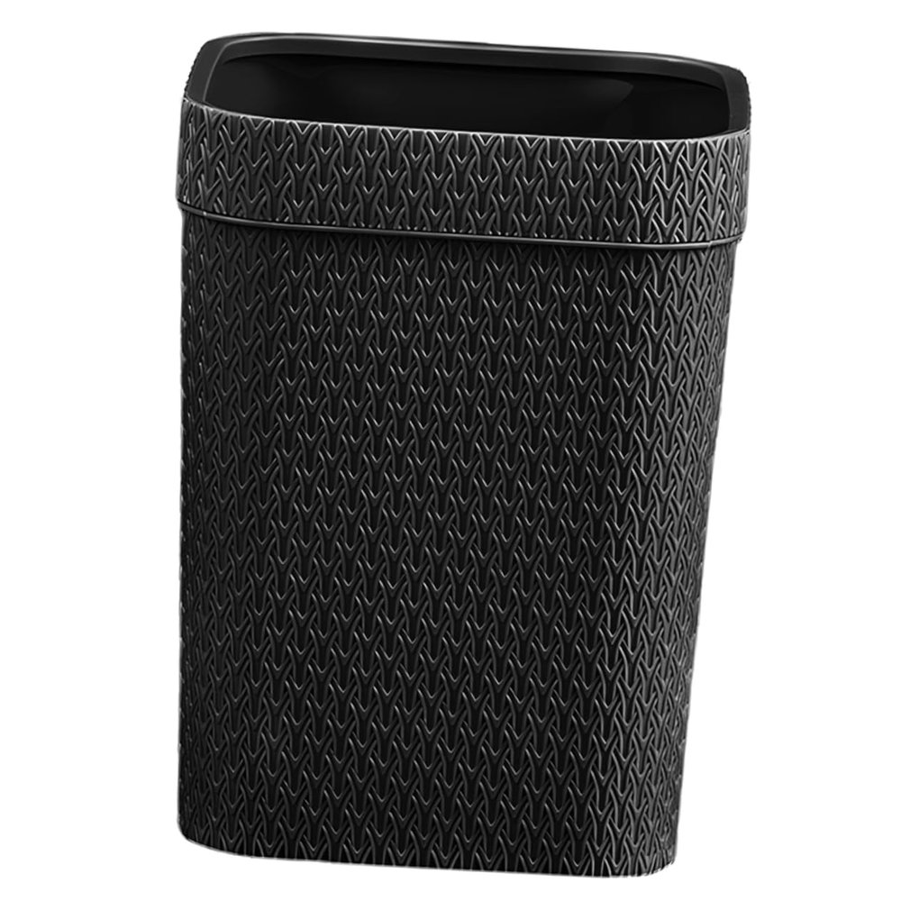 Cabilock Imitation Rattan Wastebasket Lidless Trash Can for Home Office Woven Design Capacity for Living Room Kitchen and Bedroom Use