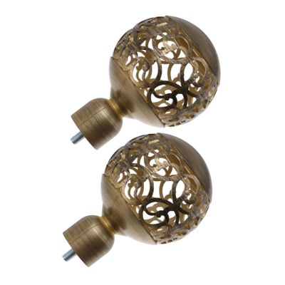 Cabilock 2pcs Elegant Curtain Rod Head Plugs Decorative Iron Accessories for Drapery Pole End Caps Stylish Finials for Home Window Decoration