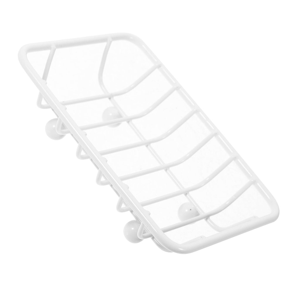 ABOOFAN Soap Holder Soap Container Soap Bar Holder for Shower Soap Rack Soap Case Soap Dish Holder Bathroom Soap Dish Shower Soap Dish Wrought Iron Metal Travel Sponge, 12.00X9.00X3.00CM, White