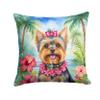 Caroline's Treasures Luau Party Decorative Throw Pillow, 18Hx18W, Yorkshire Terrier 6540 view 1