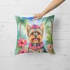 Caroline's Treasures Luau Party Decorative Throw Pillow, 18Hx18W, Yorkshire Terrier 6540 view 2