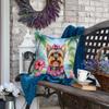 Caroline's Treasures Luau Party Decorative Throw Pillow, 18Hx18W, Yorkshire Terrier 6540 view 4