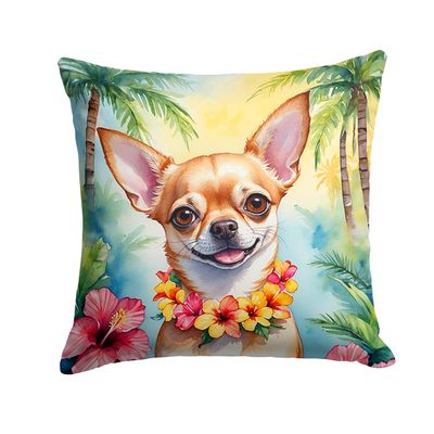 Caroline's Treasures Luau Party Decorative Throw Pillow, 14Hx14W, Chihuahua 6404