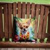 Caroline's Treasures Luau Party Decorative Throw Pillow, 14Hx14W, Chihuahua 6404 view 2