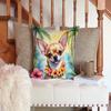 Caroline's Treasures Luau Party Decorative Throw Pillow, 14Hx14W, Chihuahua 6404 view 3
