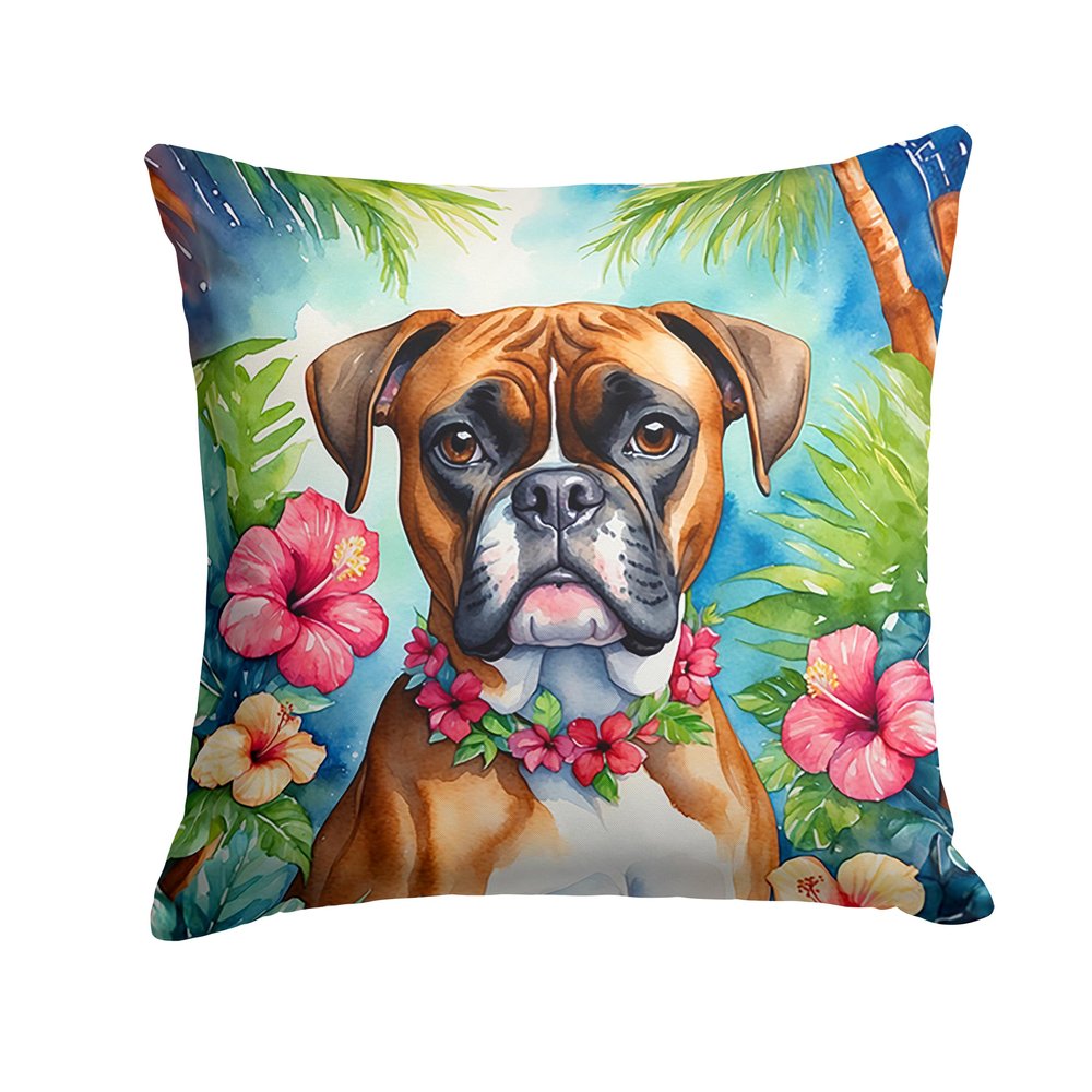 Caroline's Treasures Luau Party Decorative Throw Pillow, 18Hx18W, Boxer 6388