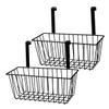 2pcs Hanging Wire Basket Organizer Iron Black for Kitchen Cabinets view 1