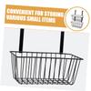 2pcs Hanging Wire Basket Organizer Iron Black for Kitchen Cabinets view 4