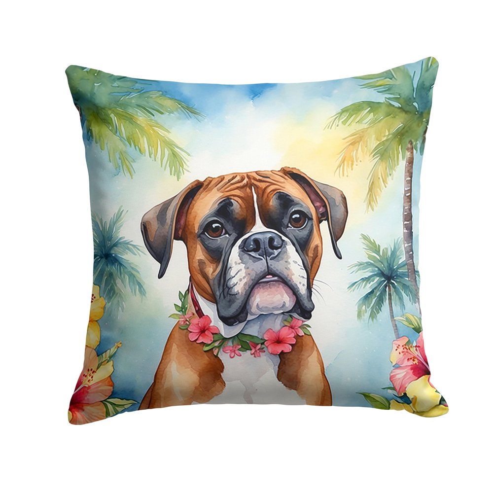 Caroline's Treasures Luau Party Decorative Throw Pillow, 18Hx18W, Boxer 6389