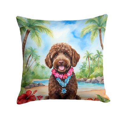 Caroline's Treasures Luau Party Decorative Throw Pillow, 14Hx14W, Labradoodle 6462