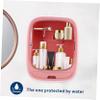 Ciieeo 1pc Wall-mounted Cosmetic Organizer Multi-purpose Storage Rack for Bathroom and Shower Punch Design for Easy Installation Pink view 3