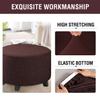 BLLMTEAR Ottoman Cover Slipcover Round Foot Stool Cover 30/33/35/40, Footstool Cover, Footrest Ottoman Covers, Foot Pouffe Protector with Elastic Bottom,Washable (Color : 7, Size : Diameter22in/55cm) view 3
