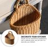 JOEBO 2Pcs Woven Hanging Basket Wicker Hanging Storage Basket Organizer Wicker Hanging Storage Bins Seagrass Wall Basket Garden Plant Baskets for Home Wedding Decorations view 4