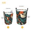 Laundry Hamper Round Laundry Basket with Handles Flock of Birds Laundry Hampers Waterproof Circular Hamper for Bathroom Storage Basket Dirty Clothes Hamper for Dirty Clothes view 3