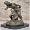 American Native Training A Bear Bronze Sculpture Statue ON Marble Base Figure DB Statue Handmade Artwork by Classy Bronze view 1