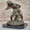 American Native Training A Bear Bronze Sculpture Statue ON Marble Base Figure DB Statue Handmade Artwork by Classy Bronze view 2