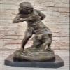American Native Training A Bear Bronze Sculpture Statue ON Marble Base Figure DB Statue Handmade Artwork by Classy Bronze view 3