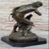 American Native Training A Bear Bronze Sculpture Statue ON Marble Base Figure DB Statue Handmade Artwork by Classy Bronze view 4