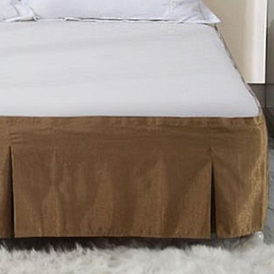 Bed Skirt Queen Size 15 Inch Drop Bed Frame Cover, Queen Size Pleated Bed Skirt - Soft Three Sides Fabric Dust Bed Spread (A,59" W*79" L*15" H)