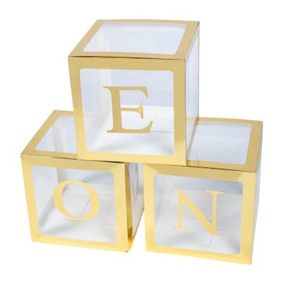 Abaodam Unique Baby Birthday Balloon Box 3pcs Letter Boxes Baby Shower Supplies