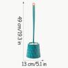 SUREK Soft Plastic Toilet Brush Compact Size Holder Floor-Mounted Toilet Brush and Holder Set for Bathroom Storage Reusable, Green view 2